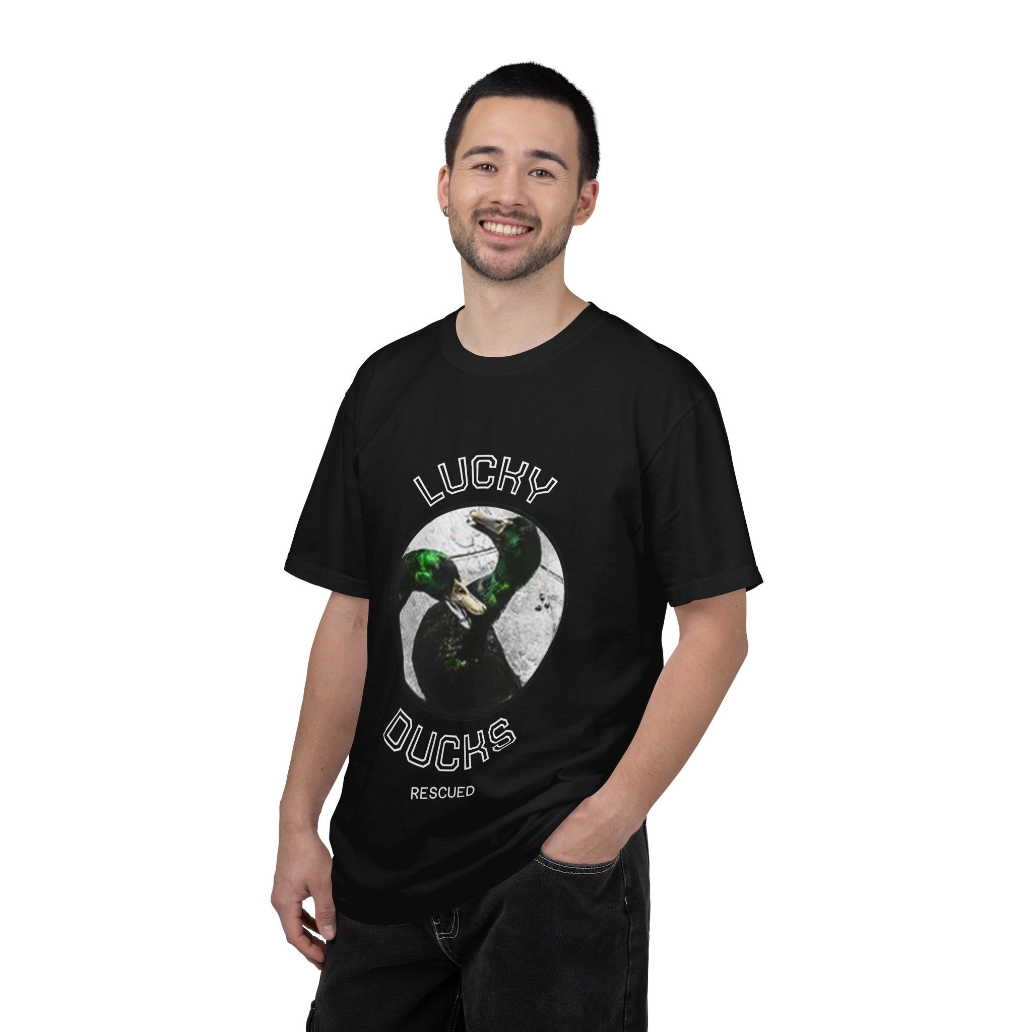 Garment-Dyed Duck T-Shirt — "Lucky Ducks" Graphic