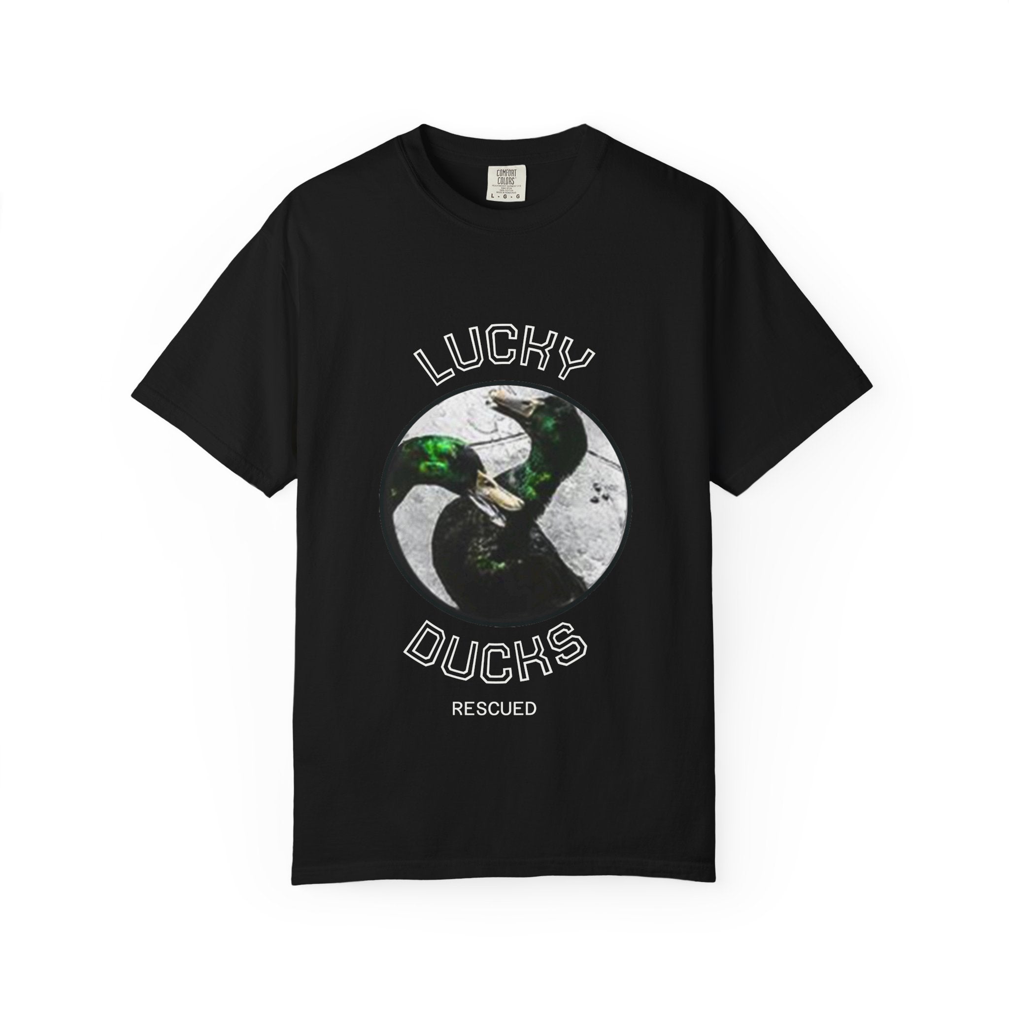 Garment-Dyed Duck T-Shirt — "Lucky Ducks" Graphic