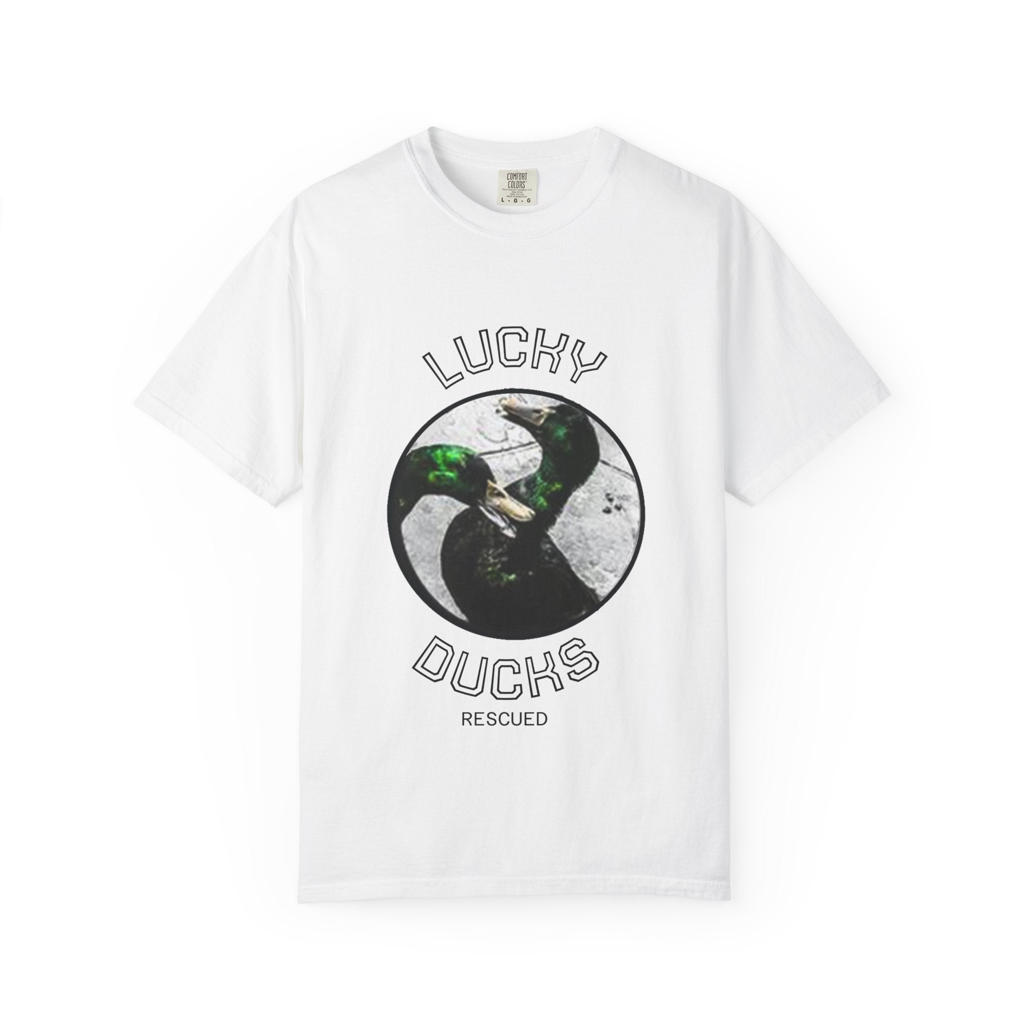 Garment-Dyed Duck T-Shirt — "Lucky Ducks" Graphic