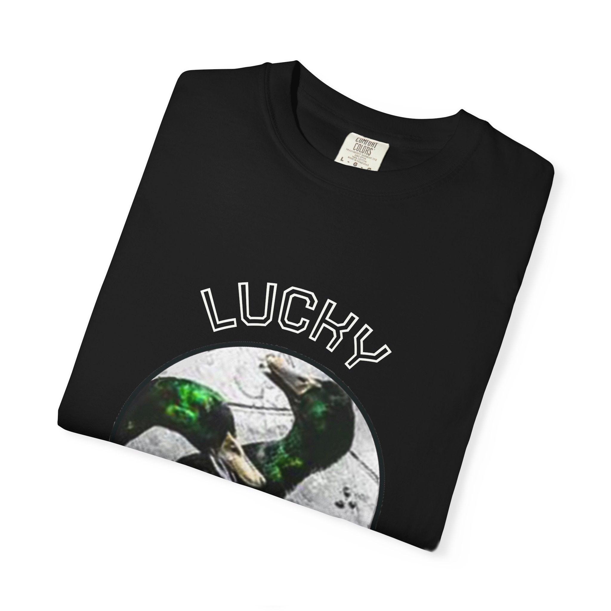 Garment-Dyed Duck T-Shirt — "Lucky Ducks" Graphic