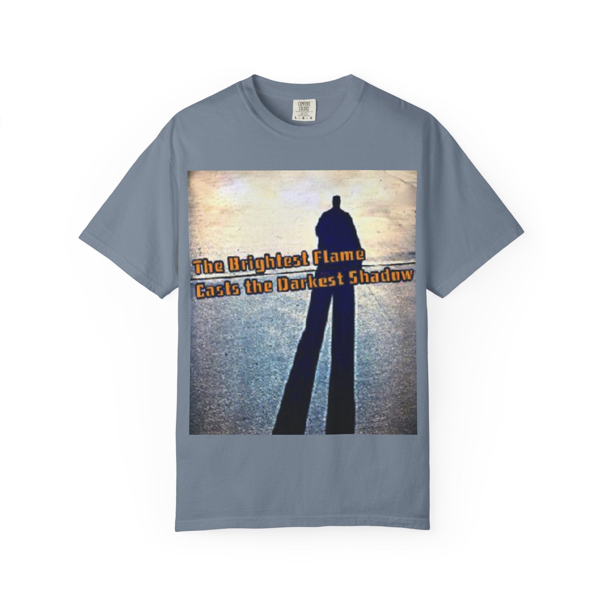 Inspirational Shadow Silhouette T-Shirt — "The Brightest Flame Casts the Darkest Shadow"