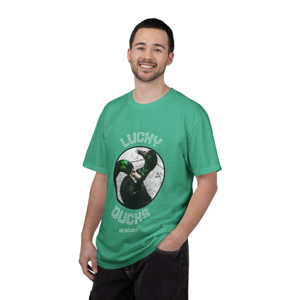 Garment-Dyed Duck T-Shirt — "Lucky Ducks" Graphic